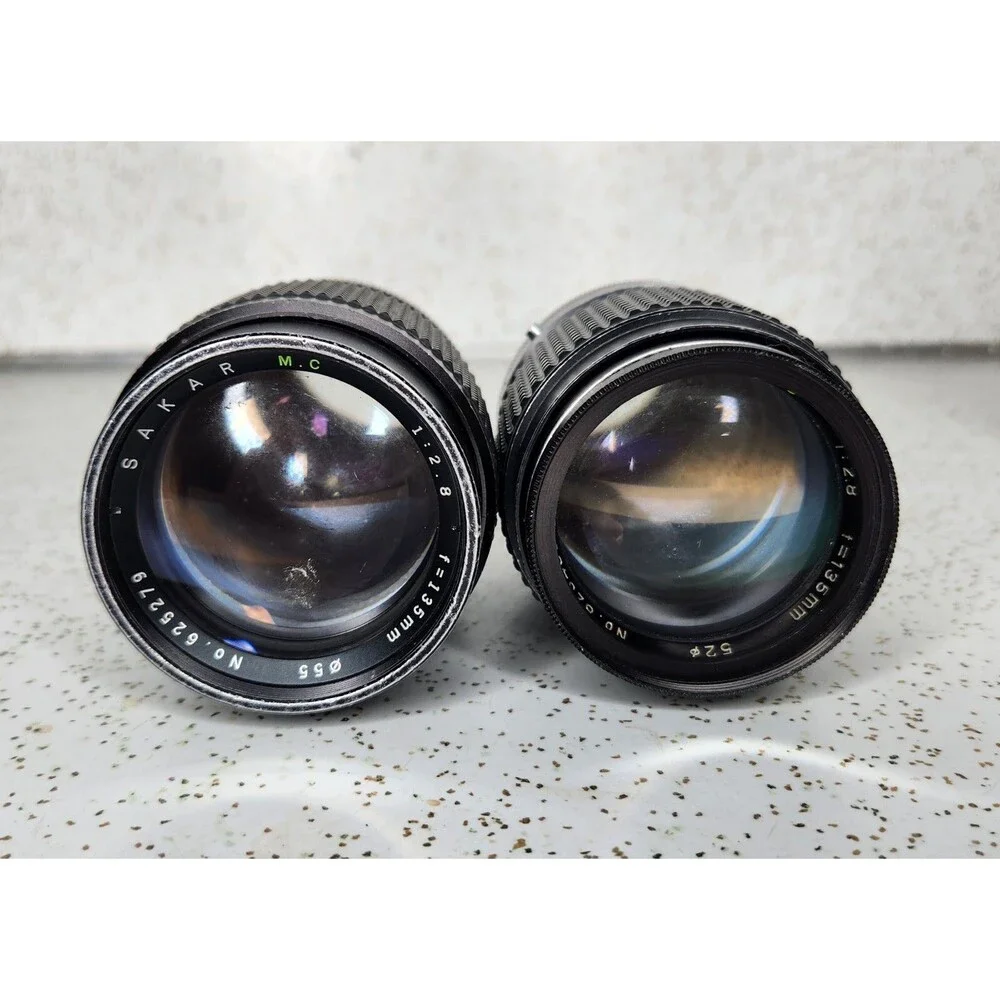 Vivitar 135mm f/2.8 & Minolta 135mm f/2.8 Promaster Camera Lenses for Pentax